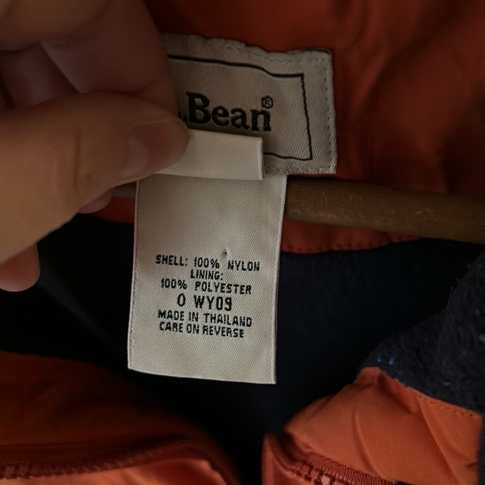 VINTAGE LL Bean Orange Vest Fleece Lined - Picture 4 of 10
